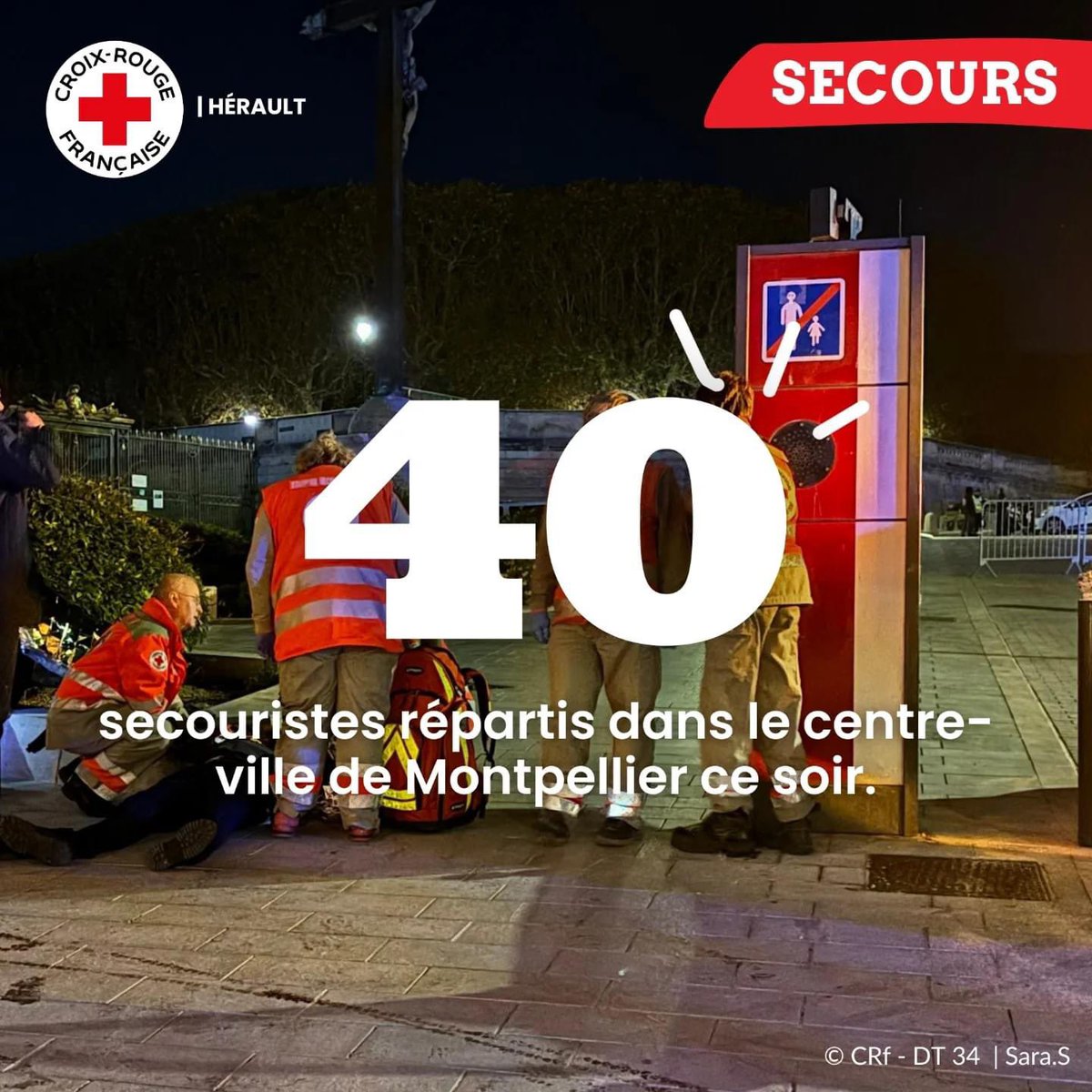 CroixRouge34's tweet photo. #EnDirect : 🎇 Jours 2 de #montpelliercoeurdevillenlumieres :  40 volontaires sont déployés sur le centre ville de @montpellier_. 

👉 L’ensemble du dispositif est coordonné par un PC inter-services regroupant @PMMontpellier, @armeedeterre, @PompiersHerault &amp; @TaMVoyages. https://t.co/S7PY5GZ14F
