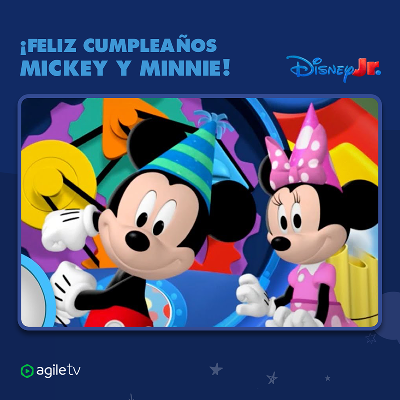 🎈 ¡Celebramos el cumpleaños de Mickey y Minnie! 

Encuentra durante todo el día de hoy en #DisneyJunior de <a href="/DisneychannelES/">Disney Channel ES</a> episodios especiales para celebrar esta fiesta a lo grande. 🎂

#ElijoAgileTV