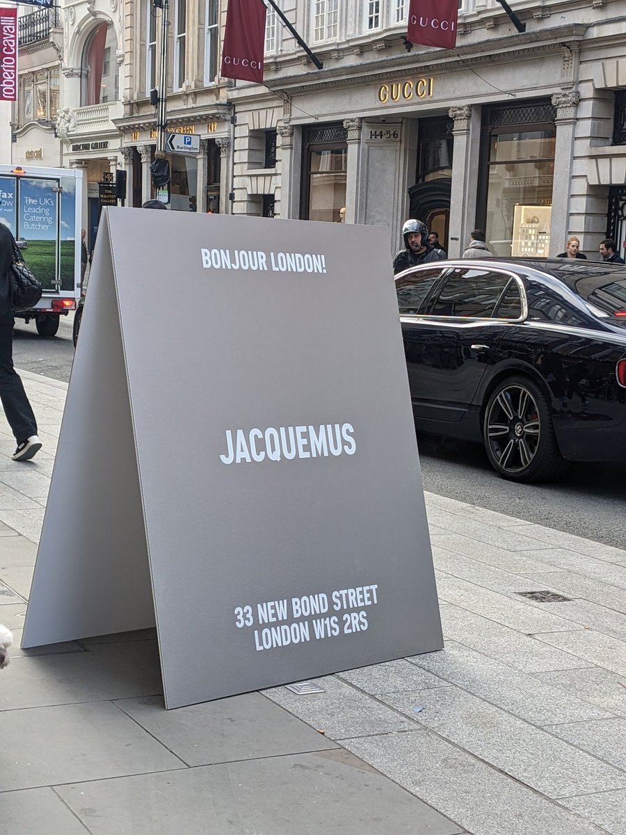 __christinady's tweet photo. @jacquemus London Store Opening Bond Street 💛 WOW I have nothing else to say! Congrats to Simon and his amazing team. What a fantastic experience. Welcome to London, we've been waiting for you for so long 🇬🇧❤️ 

 #Jacquemus https://t.co/w3El4eN5pX