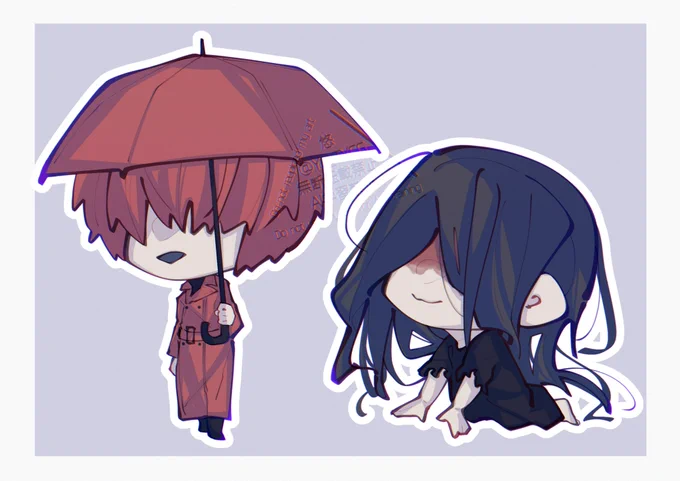 赤い傘の男と這いばい男、大変好みでした…#文字化化_art 