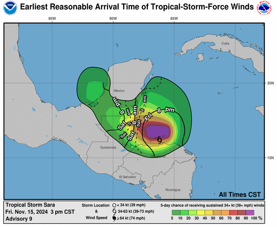 LimWeather's tweet photo. 50mph #Sara in #Honduras
ALL interests there should have finished preps for life threatening #Flooding rains/#Mudslide #Belize,#Guatemala,#Yucatan,#Mexico interests to watch closely #Wxtwitter #Wxx #Tropicswx #HurricaneSeason #HurricaneSeason2024 #TropicalstormSara #Tropicalstorm https://t.co/vE5w98bTNm