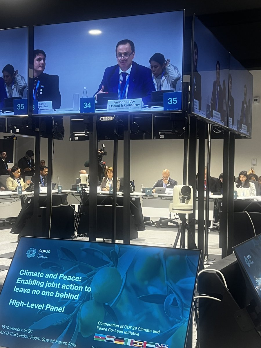 ahmedabdelatif_'s tweet photo. Pleased to attend today the @COP29_AZ High-level panel on “Climate & Peace” & to witness the launch of the #BakuCall (#BCCAP) & Baku Hub. Also grateful for the recognition of #CCCPA’s contributions to advance this agenda by @eiskandarov during panel. Exciting work ahead ! https://t.co/VSg5Ik0Rhk