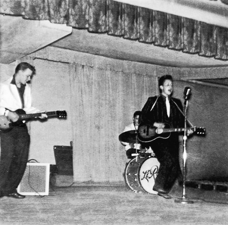 Bob Dylan performs with the Golden Chords (Monte Edwardson and Leroy Hoikkala) at Memorial Building, Hibbing, 1958. #BobDylan #Dylan