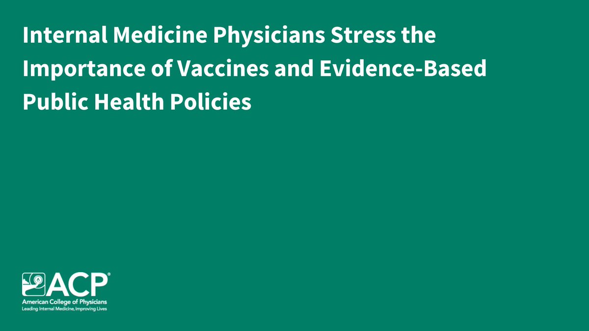 ACP (@acpimphysicians) on Twitter photo ACP remains concerned about the spread of disinformation and misinformation regarding vaccination and treatment, and strongly supports using the best-possible evidence to guide medical care and public health policies: bit.ly/4fOI8lV ACP remains concerned about the spread of disinformation and misinformation regarding vaccination and treatment, and strongly supports using the best-possible evidence to guide medical care and public health policies: bit.ly/4fOI8lV