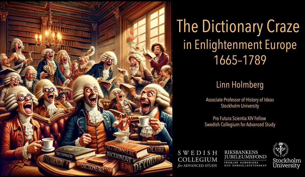 Hybrid seminar, 29 November:

Linn Holmberg: The #Dictionary Craze in #Enlightenment Europe, 1665–1789

Everybody welcome! More information on the website of the Helsinki Society for Historical Lexicography: blogs.helsinki.fi/hellex-society…

#hellexsoc #lexicography #dictionaries