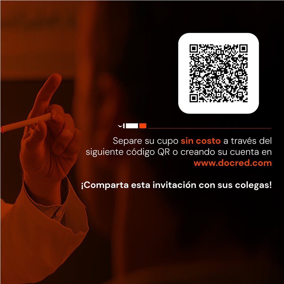 Docredlatam's tweet photo. 🚬 ¡TALLER VIRTUAL! Fumar: Algo más que una adicción 🚬

Profundice sobre las opciones terapéuticas más avanzadas disponibles, desde enfoques farmacológicos hasta intervenciones innovadoras, bajo un enfoque interdisciplinario. 🫁

📌 Haga clic aquí https://t.co/qis3h3x6Rz. https://t.co/MhvlB6PcY7