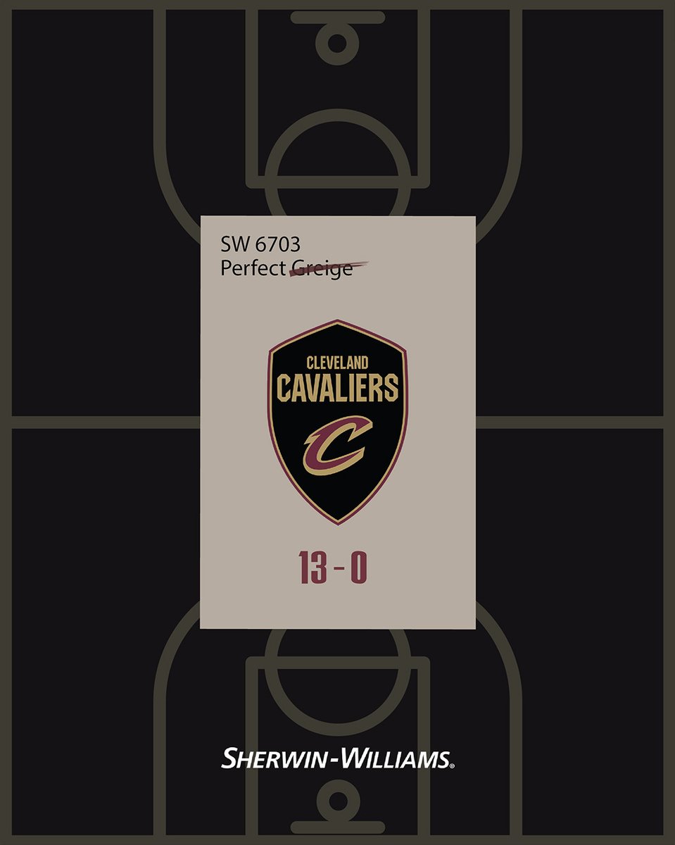 Our home team is unstoppable in the paint. 🏀 Keep up the perfect season, Cleveland @Cavs! 
#SherwinWilliams #ClevelandCavs #Cavs #Paint #Basketball