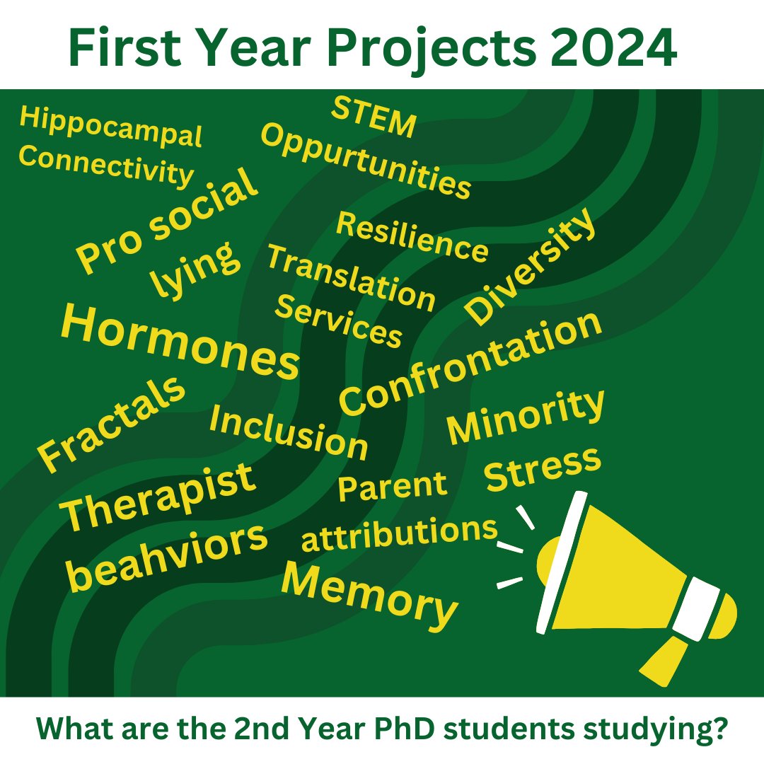 UOPsych's tweet photo. Within the University of Oregon's Department of Psychology, we have a unique rite of passage that all PhD students go through! First Year Projects, affectionately referred to as "FYPs," are presented in front of the entire department during the Fall of a PhD student's 2nd year. https://t.co/hIFcZebK5q