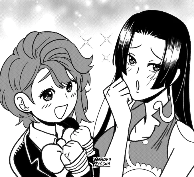 Aira from Dandadan and Boa Hancock from One Piece (They did nothing wrong, they're pretty!) 