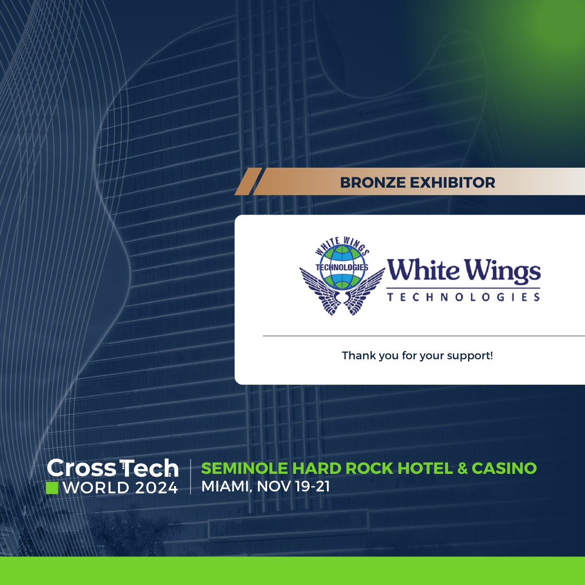 crosstech_'s tweet image. We are proud to announce our Bronze Sponsor, WhiteWings! 🔔

🚀 Register now for CrossTech World 2024 which will take place November 19 - 21 at Seminole Hard Rock Hotel, Hollywood - Florida 🎸.
crosstechpayments.com/crosstech-worl…

#CrossTechWorld2024 #CrossTech2024 #CrosstechConference2024