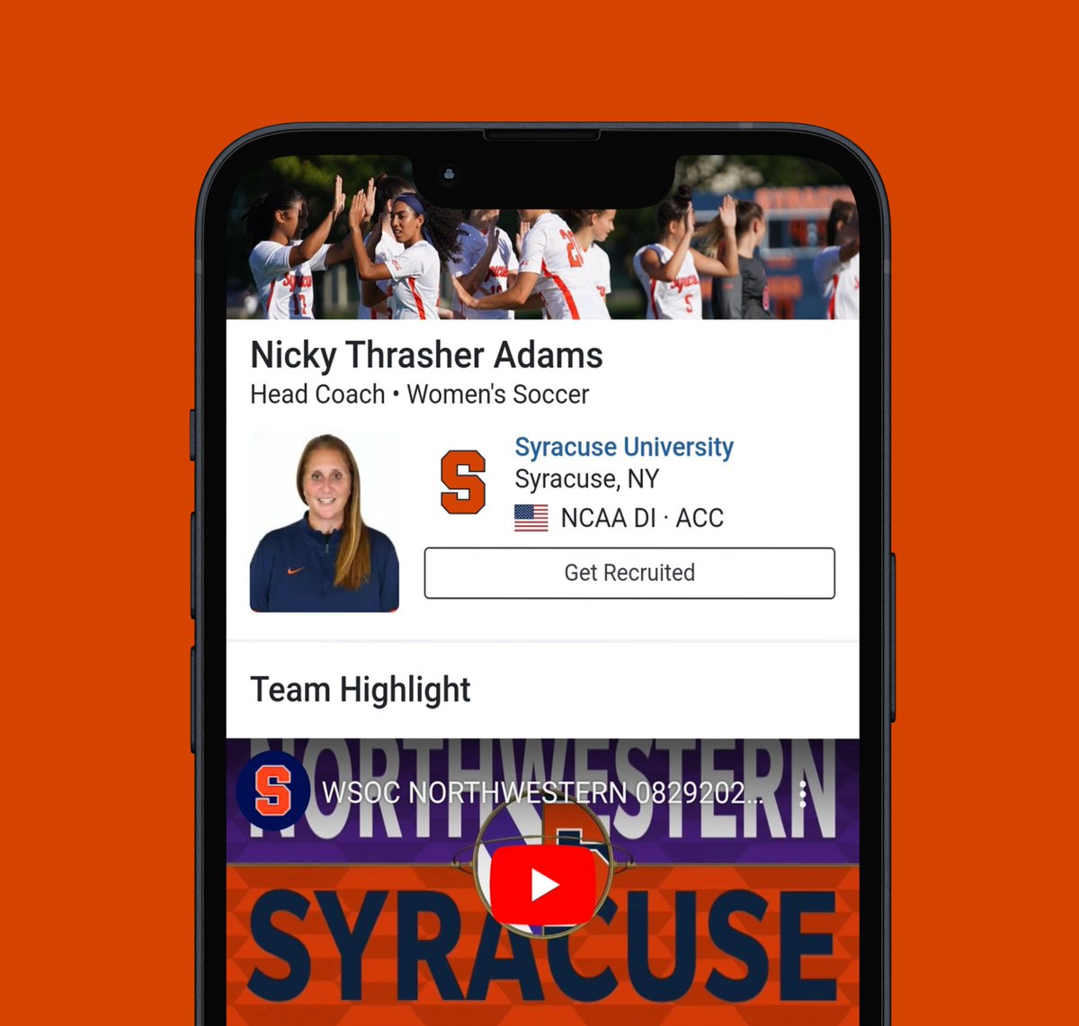 Internespo's tweet photo. 👤 New Coach: @ThrasherAdams
Syracuse University 🎓
📍 Syracuse, NY
⚽️ @CuseWSOC
⚡️ NCAA Division I · ACC
Coach Profile: https://t.co/zGRmloFyxM
#LetsGoCuse #YouthSoccer #ECNL #CollegeSoccer #Recruiting