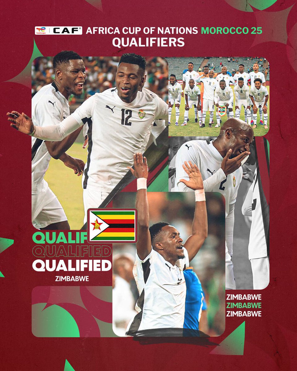 QUALIFIED. ✅

Zimbabwe are officially #AFCON2025 participants! 🇿🇼