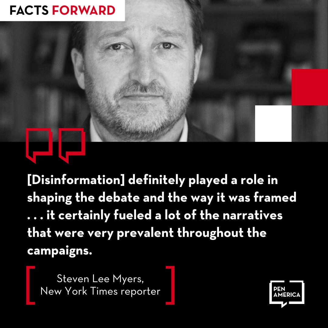 PEN America (@penamerica) on Twitter photo Haitian immigrants, Russian involvement, and election rigging. In the latest Facts Forward interview, <a href="/stevenleemyers/">Steven Lee Myers</a> of <a href="/nytimes/">The New York Times</a> discusses a campaign season marked by falsehoods and conspiracy theories. Read: pen.org/how-did-disinf… Haitian immigrants, Russian involvement, and election rigging. In the latest Facts Forward interview, <a href="/stevenleemyers/">Steven Lee Myers</a> of <a href="/nytimes/">The New York Times</a> discusses a campaign season marked by falsehoods and conspiracy theories. Read: pen.org/how-did-disinf…