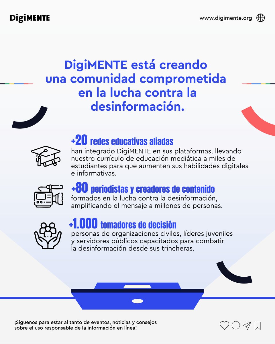 DigiMenteLAT's tweet photo. 🌟 Seguimos construyendo una comunidad comprometida en la lucha contra la desinformación. 💪

Queremos que tú también formes parte de esta iniciativa. 🤝 Únete a nosotros en este viaje hacia un futuro más informado y crítico.

Conoce más en https://t.co/Fm8sxE4T91 💻✨ https://t.co/cknituExIH