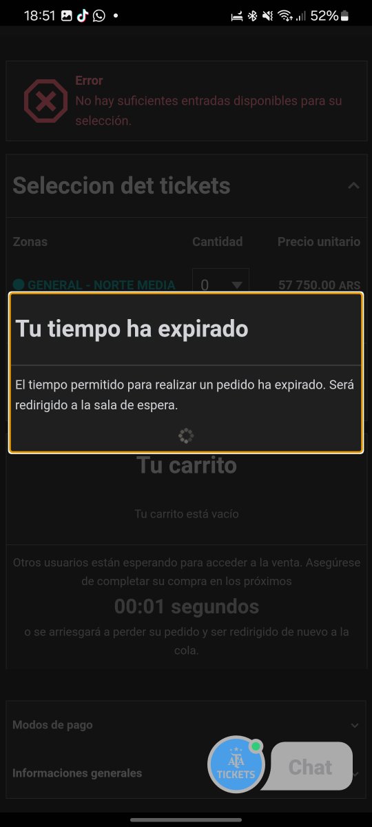 jevick88's tweet photo. #afa #afatickets son un chiste 1 hora haciendo fila y no te deja comprar ninguna entrada!!! @afa @afatickets no se puede así y te sacan de la fila y te mandan a comprar como si hubieran entradas 😡 https://t.co/o0Ctl8Pc5I