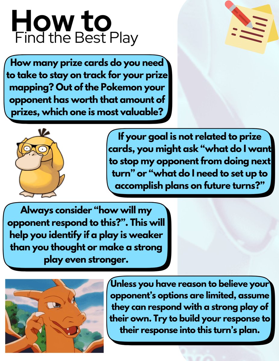 4 tips on how to find the best play in the Pokemon Trading Card Game! One extra tip is this: PRACTICE. The more board states you've played, observed or theorized, the more 4 tips on how to find the best play in the Pokemon Trading Card Game! One extra tip is this: PRACTICE. The more board states you've played, observed or theorized, the more