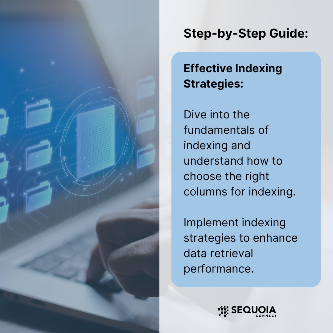 SequoiaConnect's tweet image. Optimize your database operations! 🗄️ Explore this step-by-step guide on effective indexing, query optimization, and scaling best practices to streamline your database management and achieve optimal data handling. #SequoiaConnect #DatabaseOptimization #TechHowTo