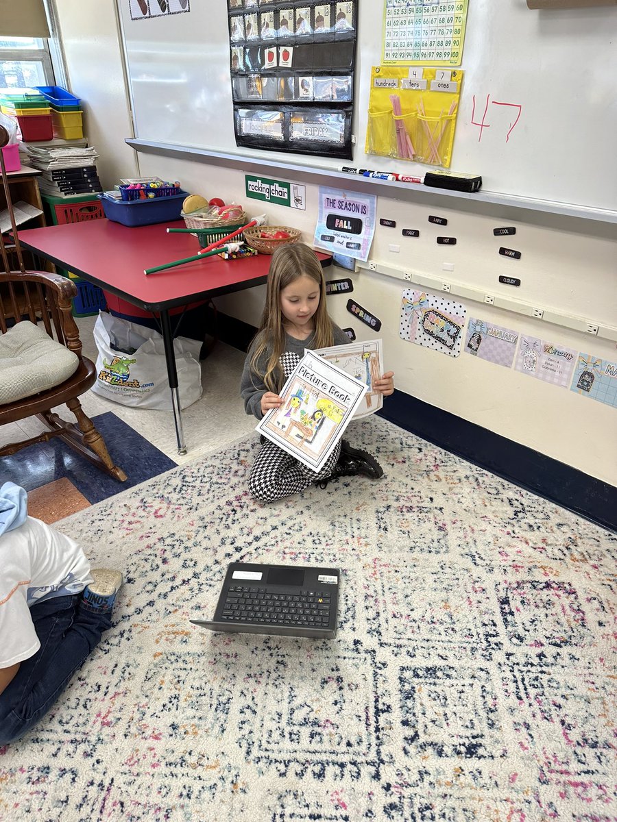 tgenn2601's tweet photo. Kinder published their first stories on @Seesaw today to share with their families. They worked on adding details to their illustrations, labeling, and touch and retell strategy! @Millerprin #millerob https://t.co/iX5LwGoSdy
