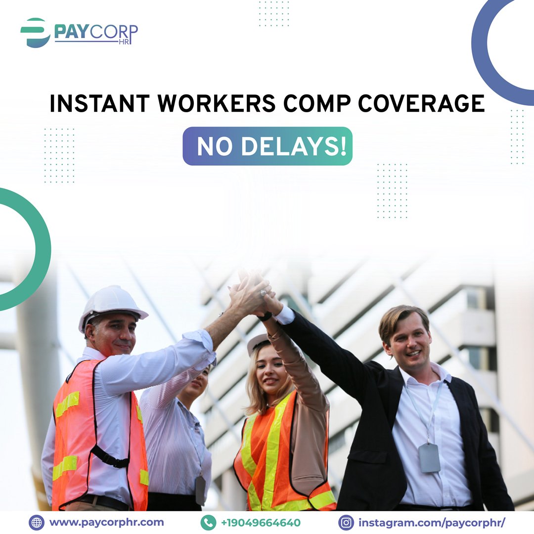 Paycorphr's tweet photo. Need workers comp coverage fast? 
At Paycorp HR, we understand that time is money in the construction industry. That’s why we offer instant workers comp coverage with no delays.

Visit https://t.co/59Otzg9OUq   or call 904-966-4640 for #fast, #reliable #service
#InstantCoverage https://t.co/m4eWCQymFw