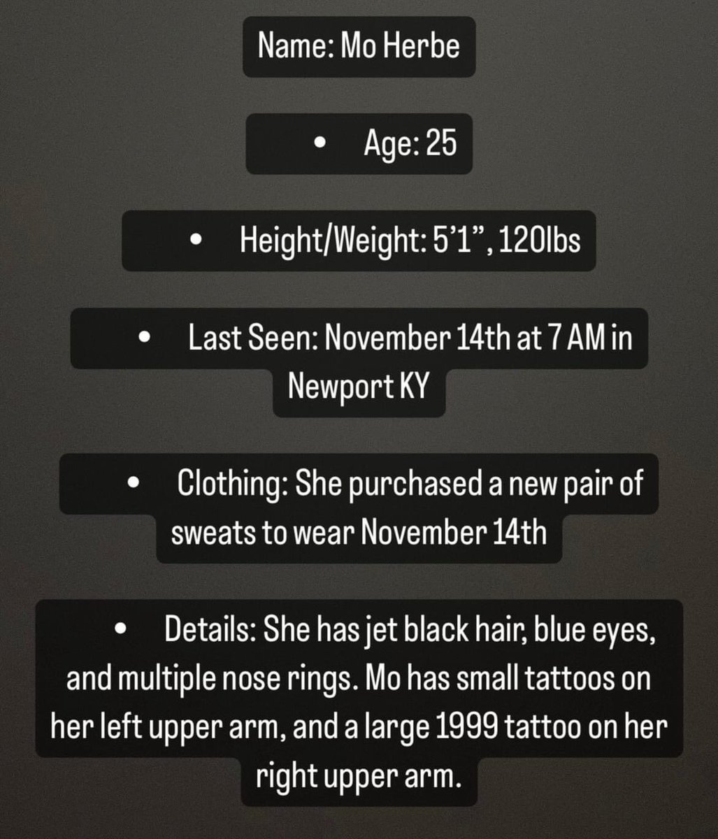 savyouaseat's tweet photo. ‼️‼️‼️‼️HELP US FIND MO!!! She was last seen in Newport, KY & was flying to NY‼️‼️‼️
#newyork #cvg #missingperson #findmo #northernkentucky #kentucky https://t.co/MOlLpmeLWj