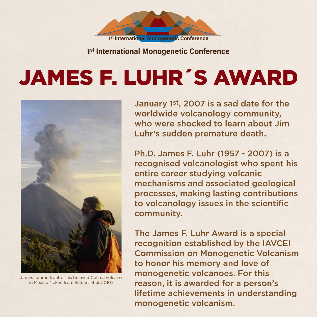 ckelarvolcanes's tweet photo. The James F. Luhr Award is a special recognition established by the IAVCEI Commission on Monogenetic Volcanism to honor the memory of James F. Luhr. And his love for monogenetic volcanoes.🏆 https://t.co/bsYliGF4EK