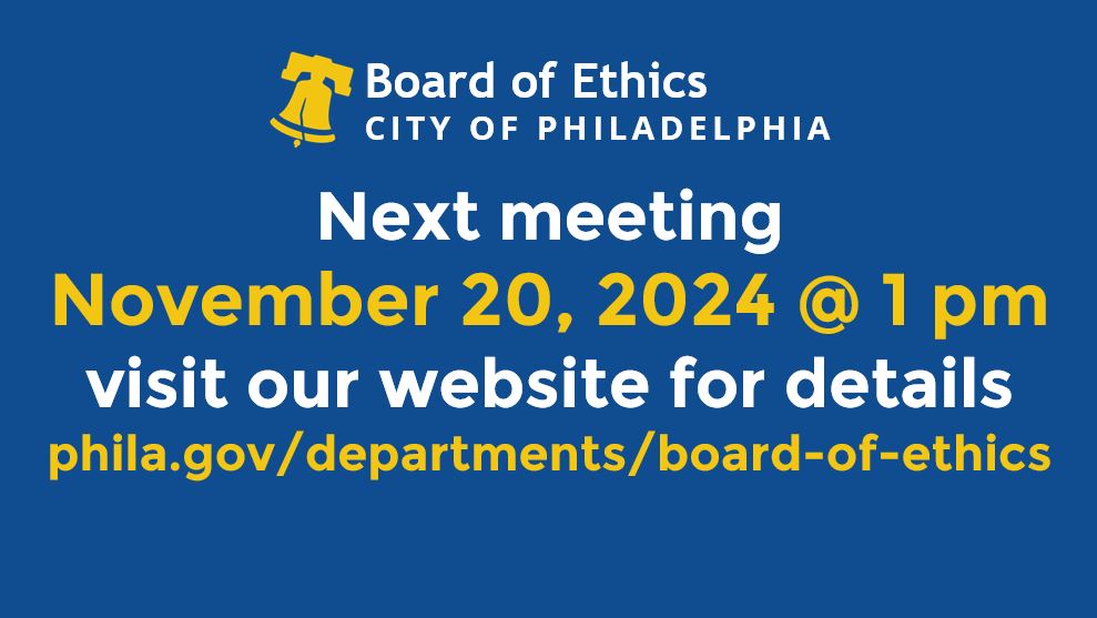 Our November Public Board Meeting is coming up on Wednesday, 11/20 on the 18th Floor of OPB @ 1pm where we will be welcoming our two new Board members. You can attend in-person or via Zoom.  Meeting details &amp; login info is with our agenda: ethics.pub/agenda