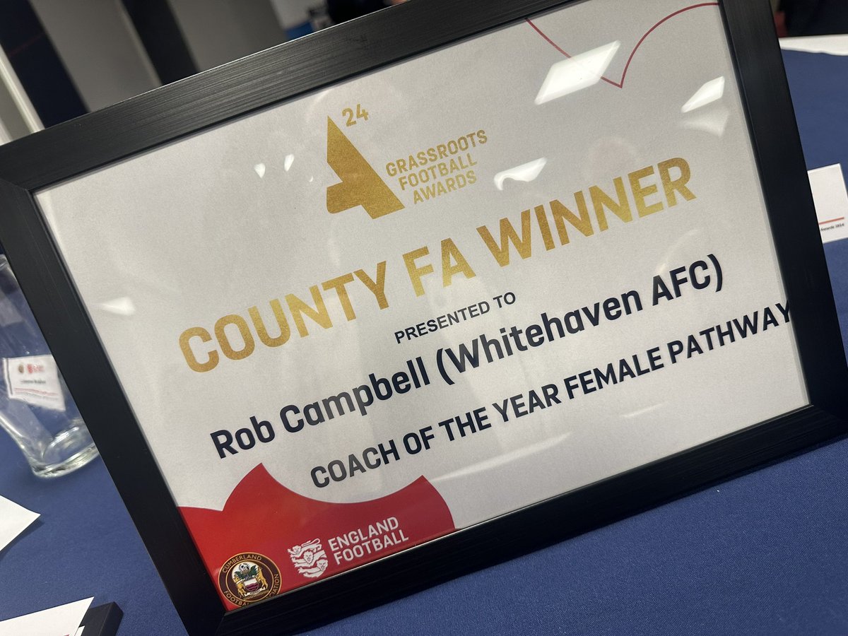 Real honour to be named the <a href="/CumberlandFA/">Cumberland FA  ⚽️</a> Female Coach of the Year and presented with the award tonight at <a href="/officialcufc/">Carlisle United</a> 

Even more special was I got the privilege of meeting and sitting with <a href="/cam_meighan/">Cam Meighan</a> 
god help him having me sat next to him for over 3hrs 🤣