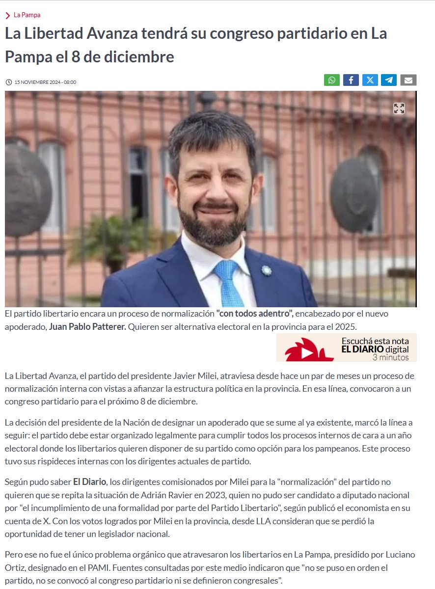 StefanoLopezOk's tweet photo. Te presento a Juan Pablo Patterer, dice ser Mileista, siempre estuvo dentro del PRO, es de la UCR.

Siempre vivió del estado, el claro ejemplo de la casta. El tipo dice ser del JAVO pero luego mete a los suyos. Cuidado porque esta gente no es Liberal.

Esto es La Pampa  https://t.co/4tQJmOi3pd