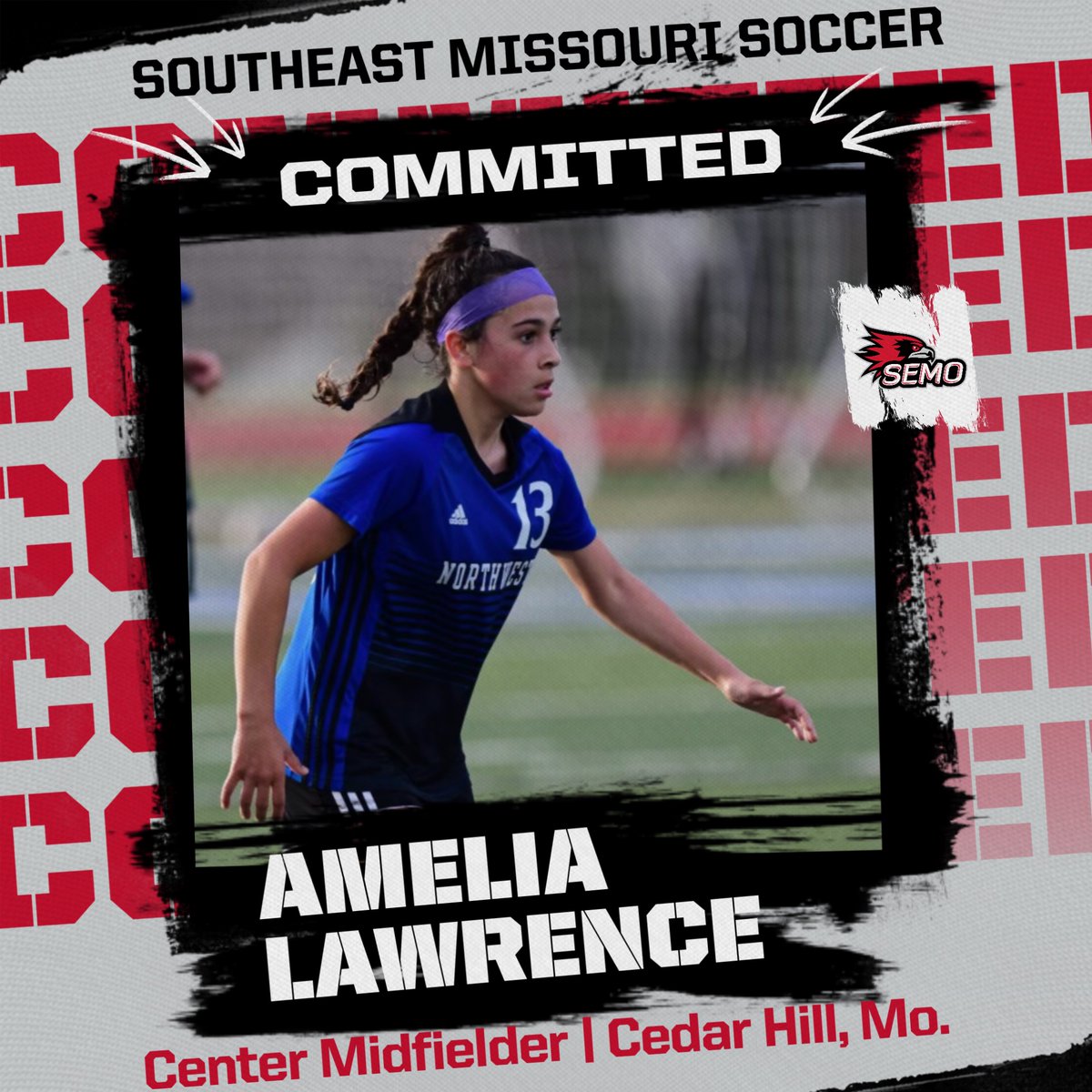 🔥Welcome to SEMO🔥

Please Welcome another Missouri Native to the SEMO soccer Program!!!

Center Midfielder Amelia Lawrence from Cedar Hill, Mo. will join the Redhawks for the 2025 Season😎

#FeelinRowdy