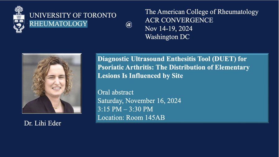 Join us tomorrow October 16th for presentations by Dr. Eder and Dr. Poddubnyy at the ACR Converge conference #ACR24 #Rheumatology