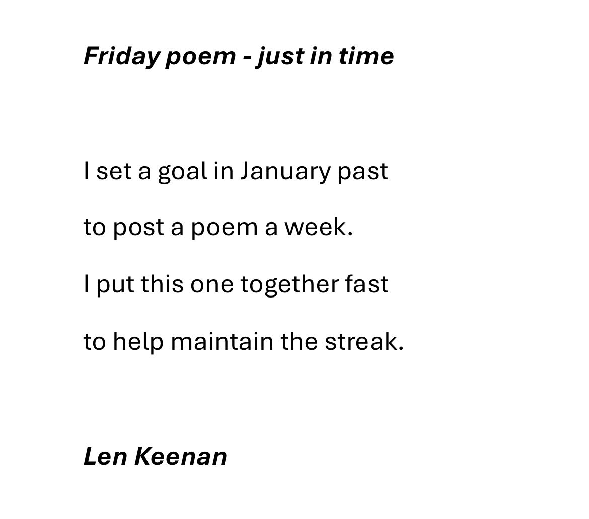 Final Friday poem on X. Enjoy!
