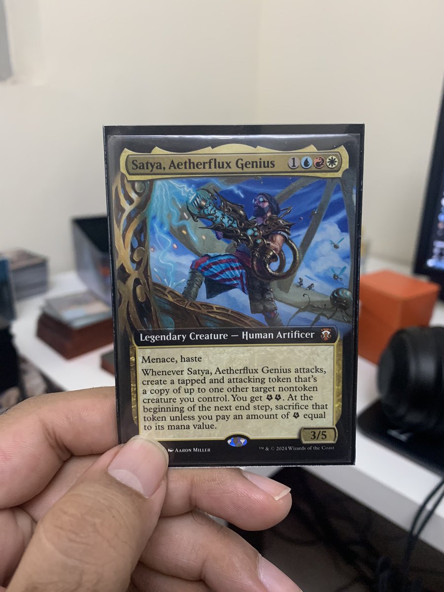 zzzlagbrah's tweet photo. Duel commander is one of the single most fun formats of Magic the Gathering I have played in the longest time. 

Right at the helm of all this fun is what I believe to be the best commander in the format right now; Satya, Aetherflux Genius. https://t.co/H41ieTPxKc
