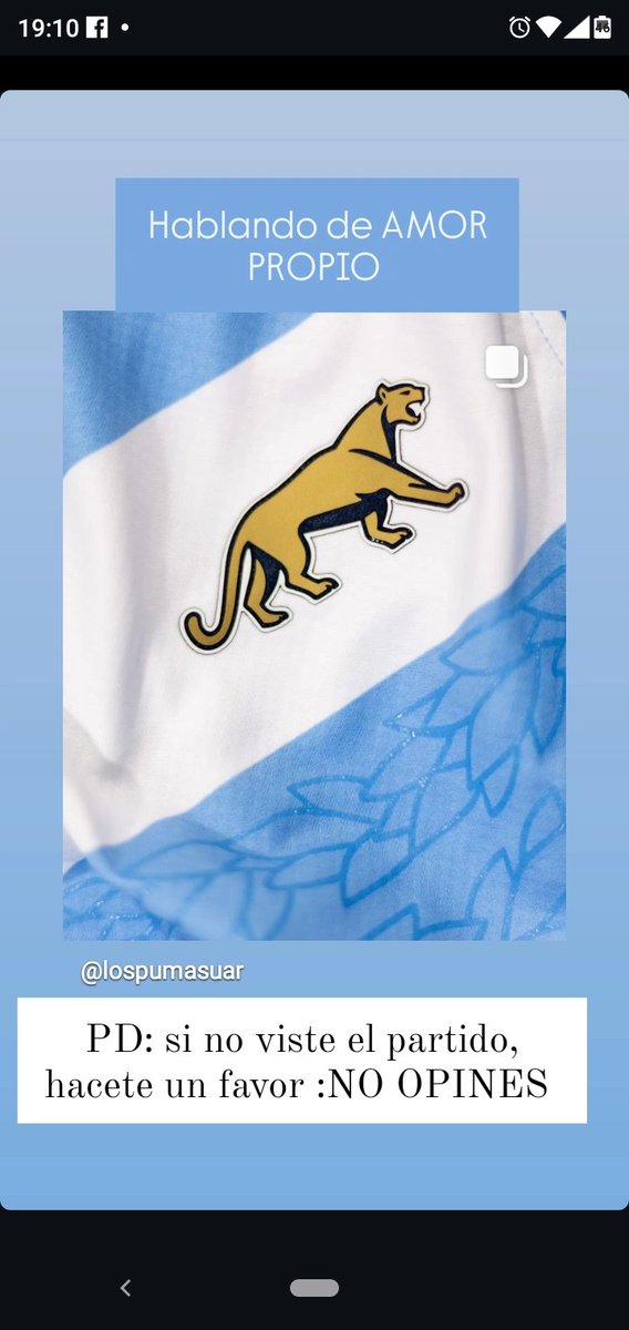 AnaSposito5's tweet photo. Si no viste el partido hacete un favor: No Opines
💎 @lospumas https://t.co/kvU2y3M99d
