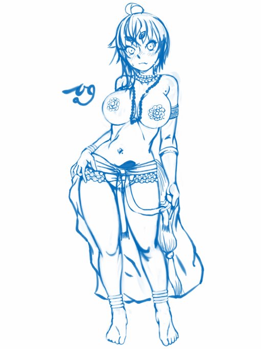 例のインドの彫像を目トレスで描いて
うちのOCかぶせてみました。
ええやん。
#九嶺蓮歌 