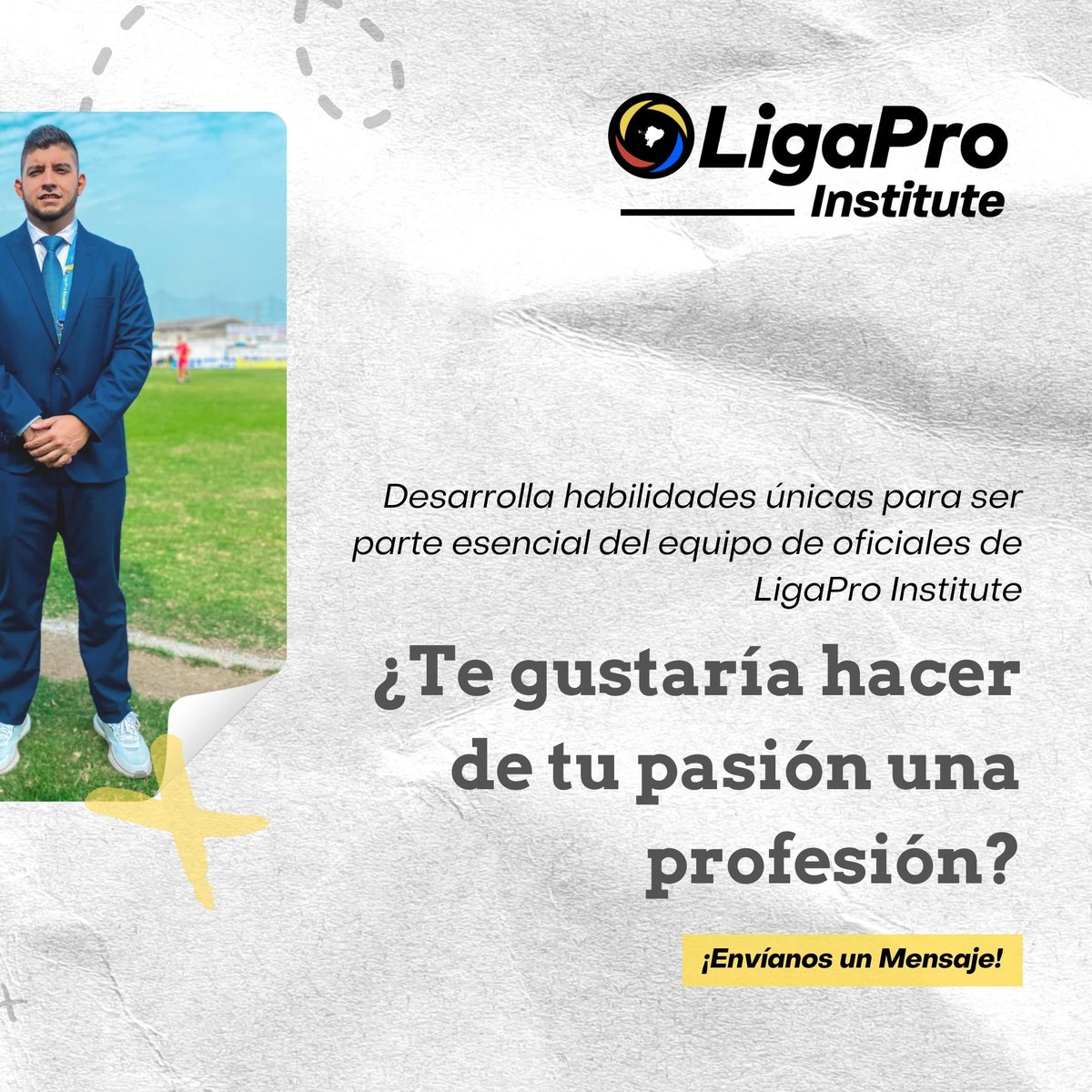 📈 El rol del Oficial de Patrocinio es vital, gracias a su gestión, cada partido cuenta con el respaldo en cada mensaje. 🤝⚽️

Si quieres ser parte del mundo deportivo, únete a LigaPro Institute para iniciar tu camino profesional. 🏆 #LigaPro #LigaProInstitute #FútbolEcuatoriano