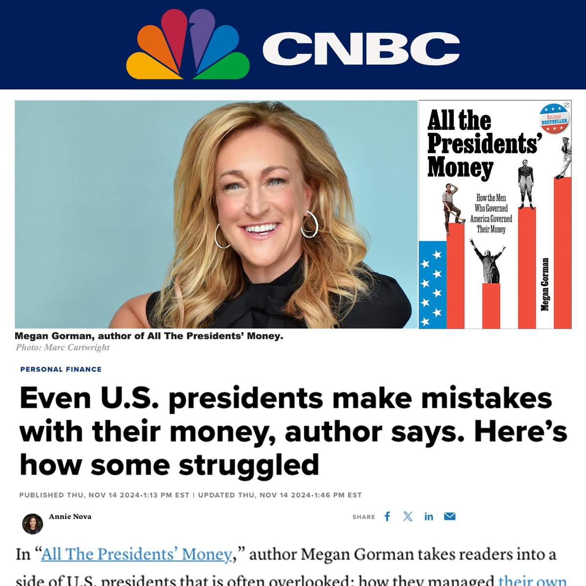 HeadshotsByMarc's tweet photo. Congratulations to Megan Gorman for this CNBC feature about her incredible new book, All The President’s Money! Check it out! https://t.co/cekbNQ2WOo
📸
Author Photo by:
Marc Cartwright Headshots
Los Angeles Actor Headshots
https://t.co/jsWZBoD6km
📸
#Headshot #Photographer https://t.co/FjovgpvfXT