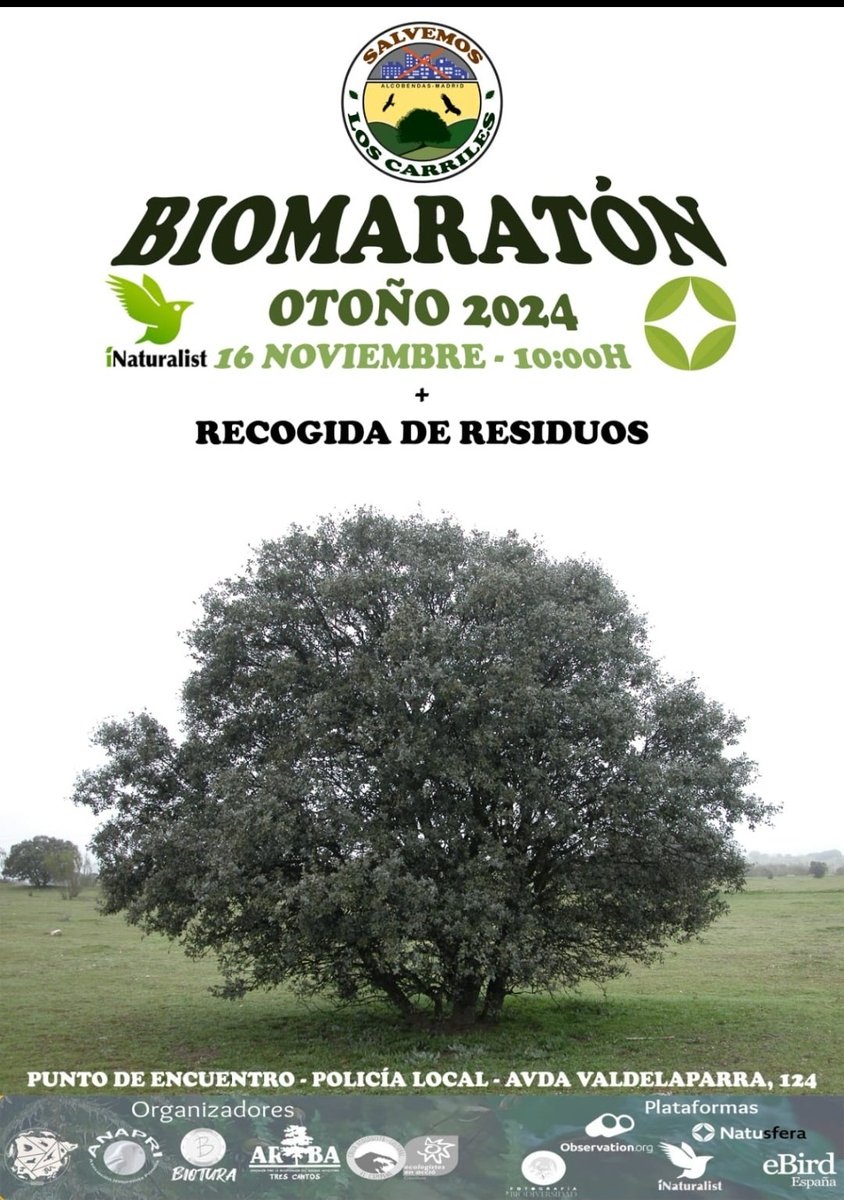Biomaratón mañana a las 10H
Ven y disfruta del Monte 
#SalvemosLosCarriles 
Y después recogida de residuos