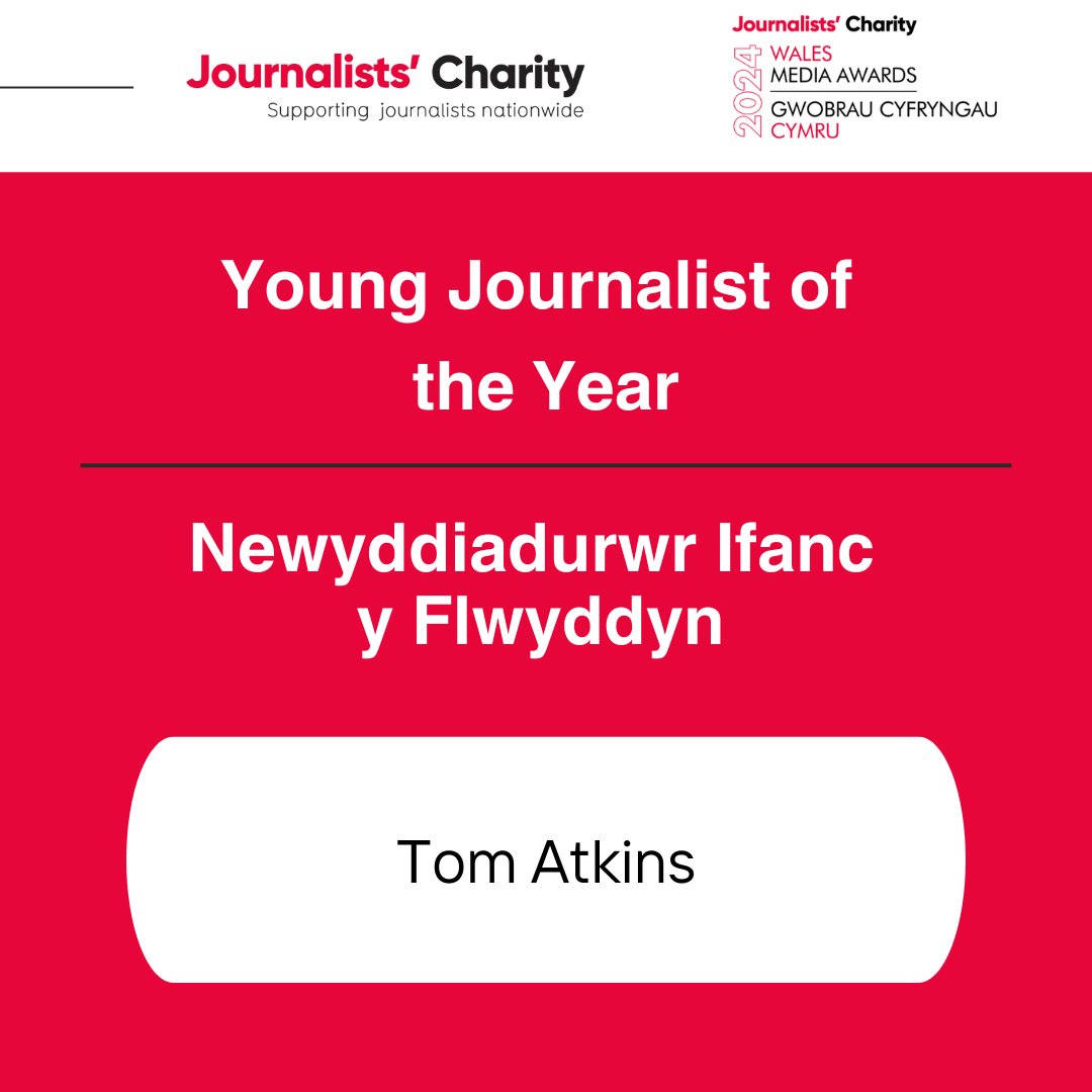 Llongyfarchiadau i Tom Atkins (<a href="/kins_tom/">Tom Atkins</a>)! 

The WMAs Young Journalist of the Year / Newyddiadurwr Ifanc y Flwyddyn

A very worthy winner🏆

#WMA2024 
#WalesMediaAwards #GwobrauCyfryngauCymru