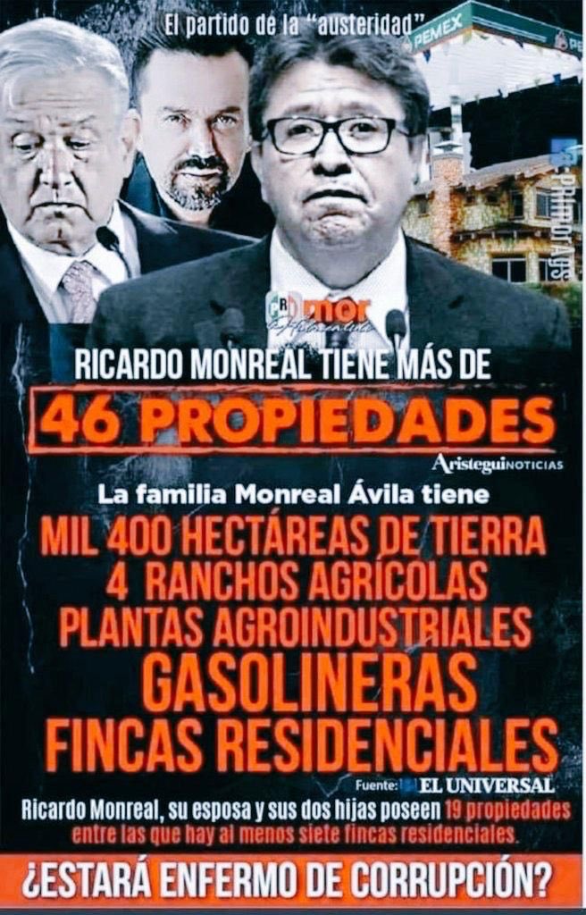 SocCivilMx's tweet photo. Estar en la política estilo ⁦@RicardoMonrealA⁩ es un GRAN negocio… 

Aquí queremos un México con menos Monreales 

¿Qué opinas?

👇🏾 https://t.co/TY4r2lEgja