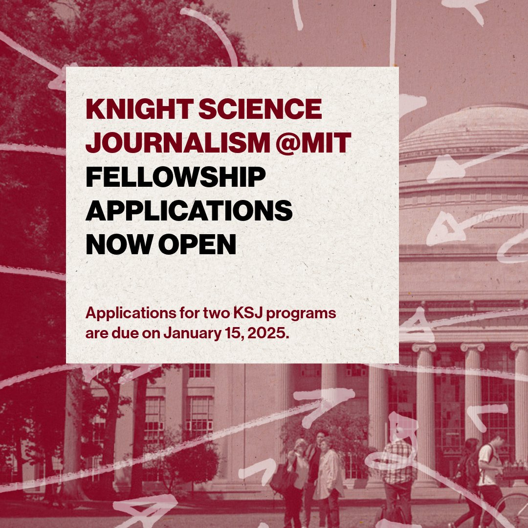 📢 Application season is open for KSJ @ MIT 📰
Both the Academic-Year Fellowship and the Africa and Middle East Fellowship are accepting applications until January 15, 2025.
ksj.mit.edu/news/2024/11/1…