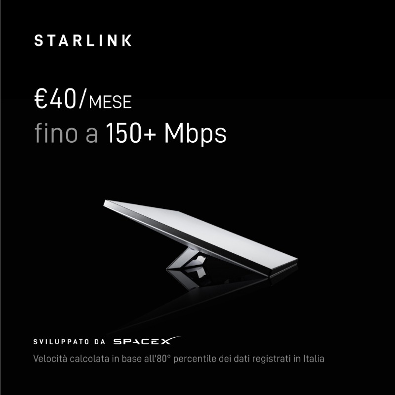 Starlink's tweet photo. Starlink Mini è ora disponibile in Italia!
Ordina online in meno di 2 minuti