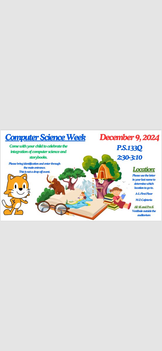PS133Q's tweet image. Computer Science week, and our annual CS Family Engagement is coming soon! Save the date of December 9th, and reach out to your child’s teacher with any questions that you have. #CS4ALL #computerscienceintegration
