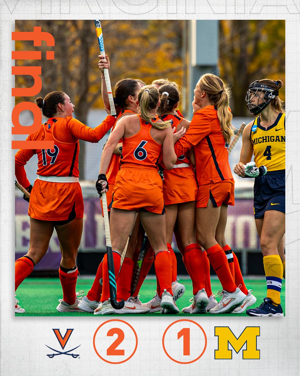 UVAFieldHockey's tweet photo. 𝗠𝗢𝗩𝗜𝗡𝗚 𝗢𝗡!!!!
Virginia advances to the #NCAAFH Quarterfinals with a 2-1 win against Michigan
UVA will face No. 2 Northwestern on Sunday, playing for a trip to the Final Four #GoHoos https://t.co/eCCYWCeDup