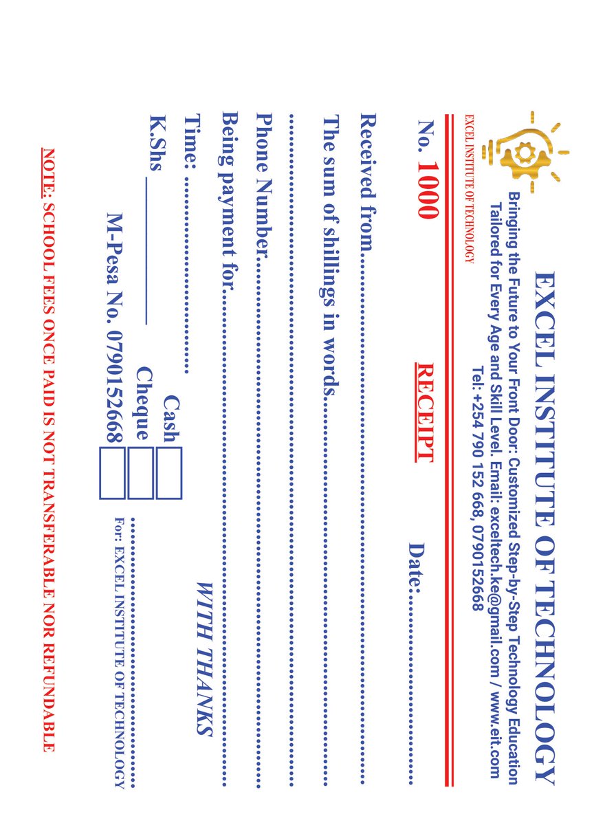 israphilahmed's tweet photo. Here it is – the official Excel Institute of Technology receipt! 💼✨ A small yet powerful piece of paper representing big dreams, hard work, and endless possibilities for our students. Proud to see this vision turned into reality! 🌟 

#ExcelInstitute #FinalDesign #Milestone https://t.co/4xhG99QUoV