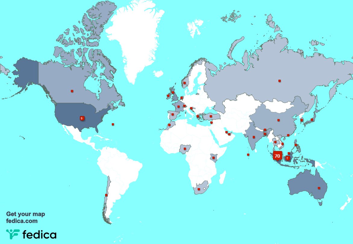 I have 1 new followers from Singapore last week. See fedica.com/!markbonafide
