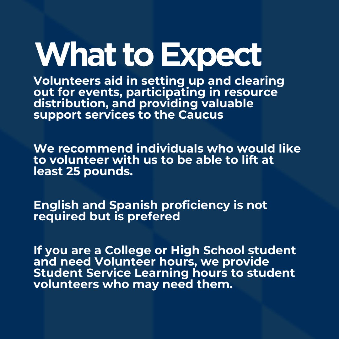 Want to get involved with the Maryland Legislative Latino Caucus? Check out our volunteer program!

This program offers an opportunity to
- Gain hands-on experience in community advocacy!
- Collaborate with Latino leaders across the state!
- Contribute to important initiatives!