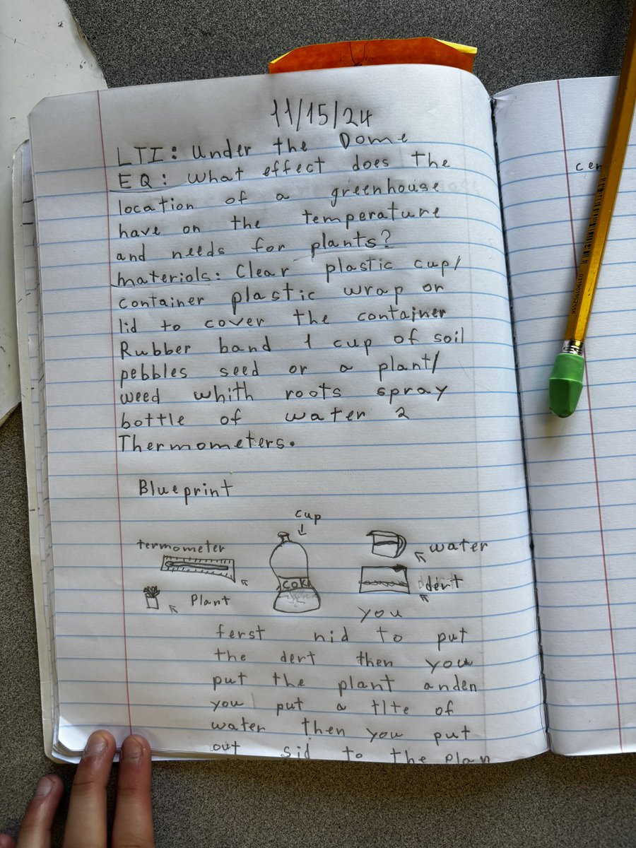 Third Grade science notebooks at Oak Grove!