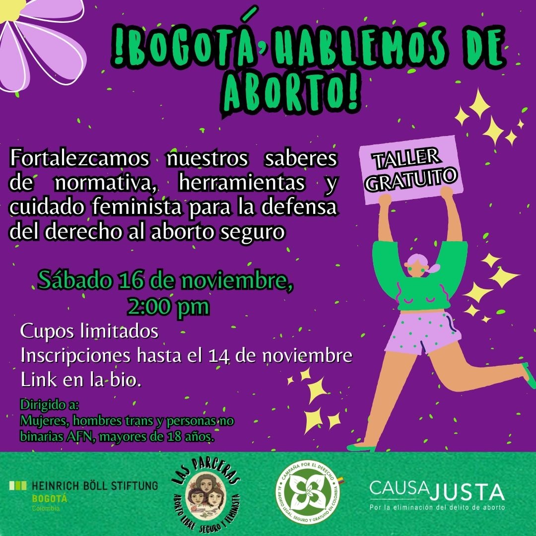 ✨ ¡Este sábado 16 de noviembre tendremos nuestro último taller PRESENCIAL del año y será en Bogotá! ✨
Si te sientes convocadæ en la defensa de este derecho, quieres fortalecer conocimientos y saber cómo comunicarlos, vente, ¡te esperamos!
✍🏻 docs.google.com/forms/d/e/1FAI…