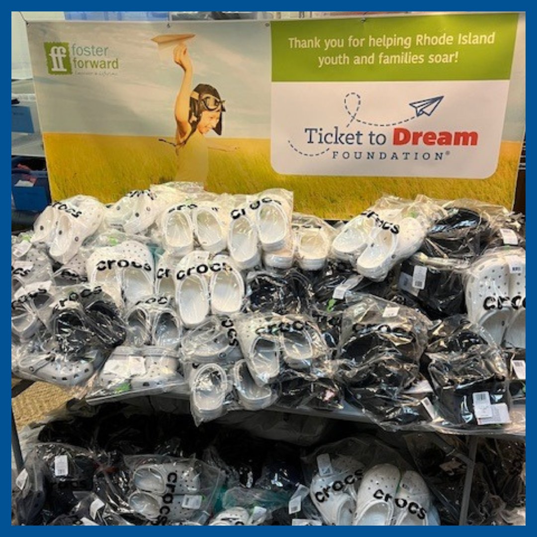 Thanks to @tickettodream for donating 160 pairs of Crocs! 🐊💚 We can't wait to hand them out at our holiday event. Your support brings joy to our youth! 🫶🏼 #FosterForward #CommunityCare