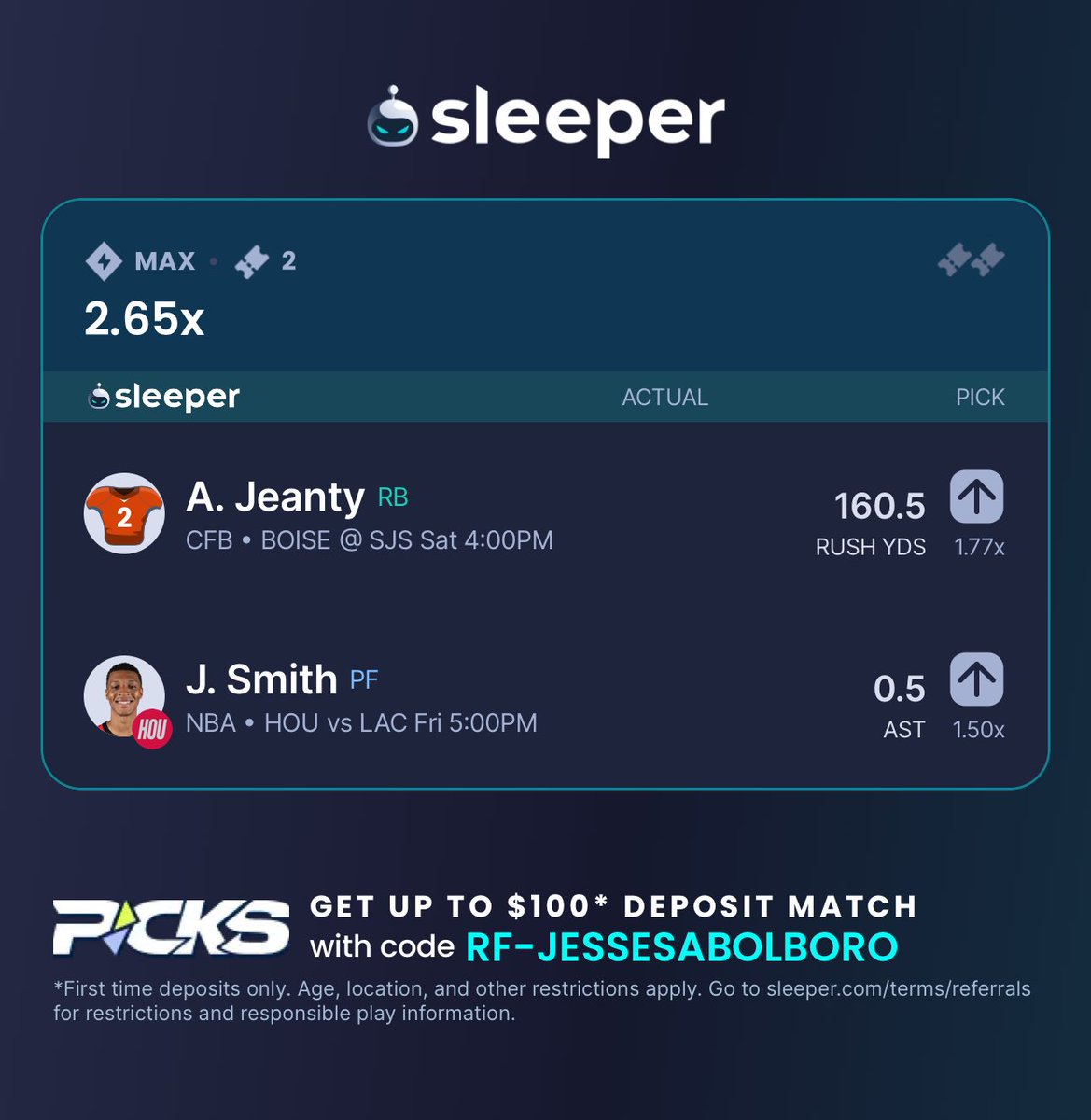 Jeanty discount. Should be an easy cash.